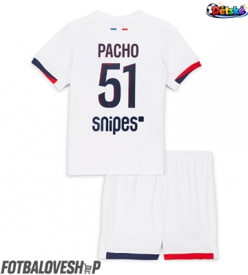 Paris Saint-Germain Willian Pacho #51 Dětské Venkovní Dres 2025-26 Krátký Rukáv (+ trenýrky)
